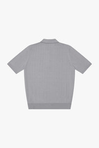 Polo à motif en soie - Gris