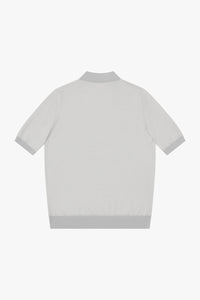 Polo à fermeture zippée en soie - Gris clair