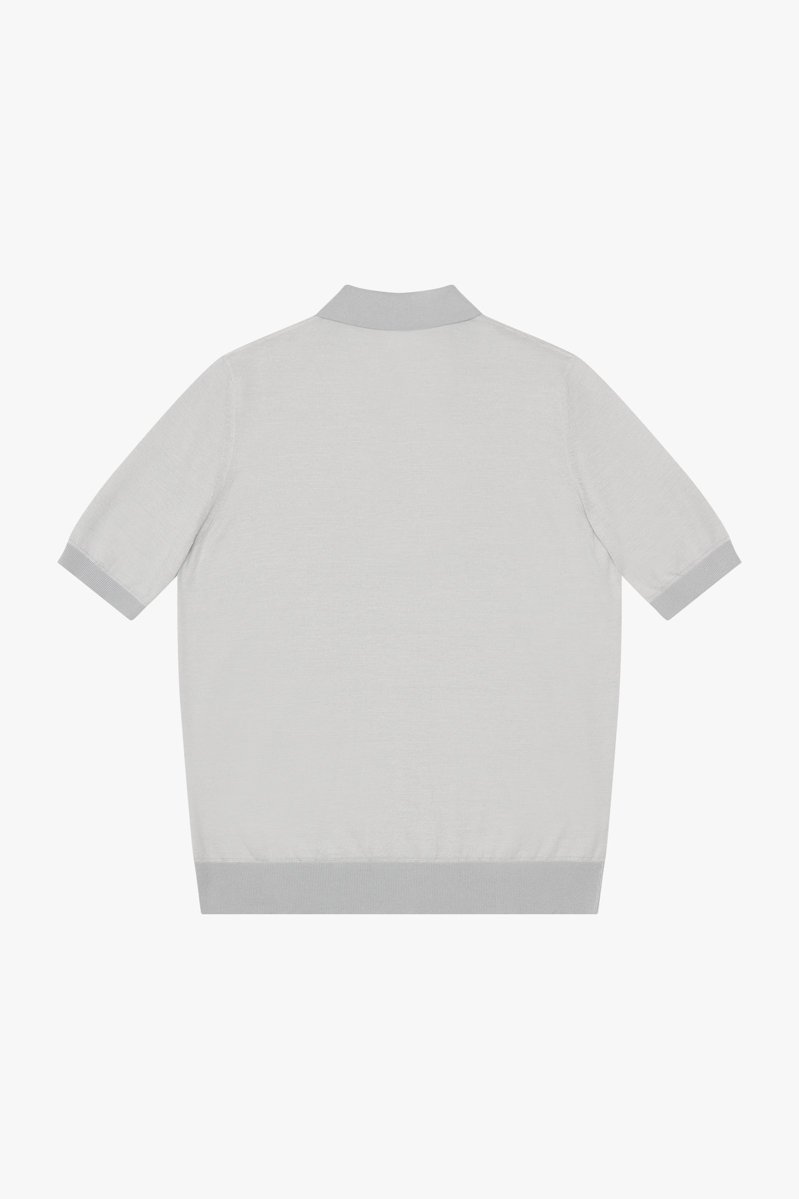 Polo à fermeture zippée en soie - Gris clair