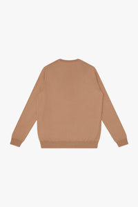 Pull à motif géométrique en soie mélangée - Camel