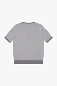 Pull à bandes en soie mélangée - Gris