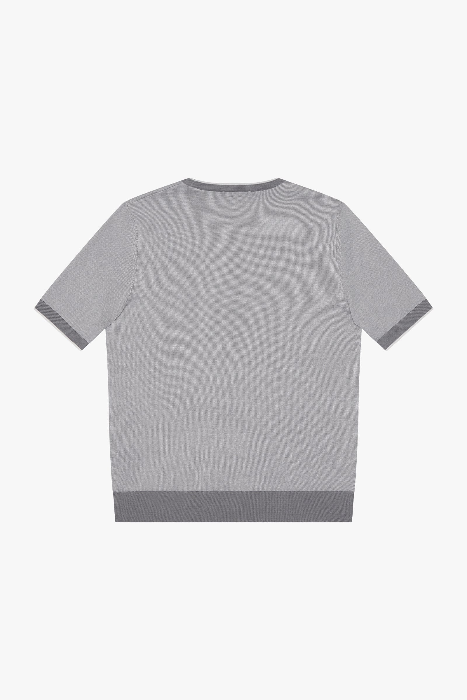 Pull à bandes en soie mélangée - Gris