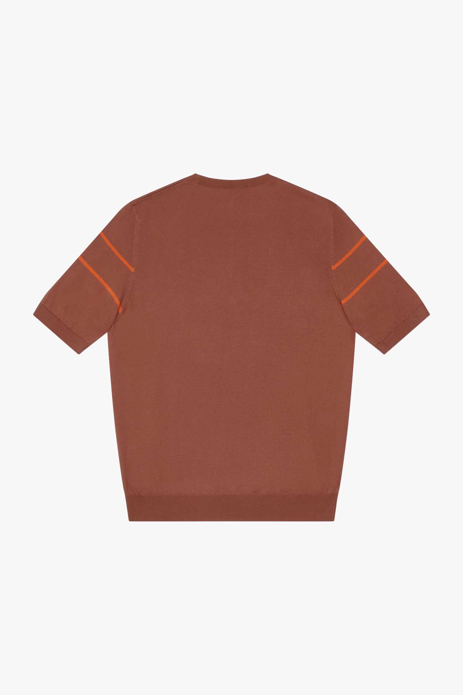 Striped silk blend jumper - Brown & Orange