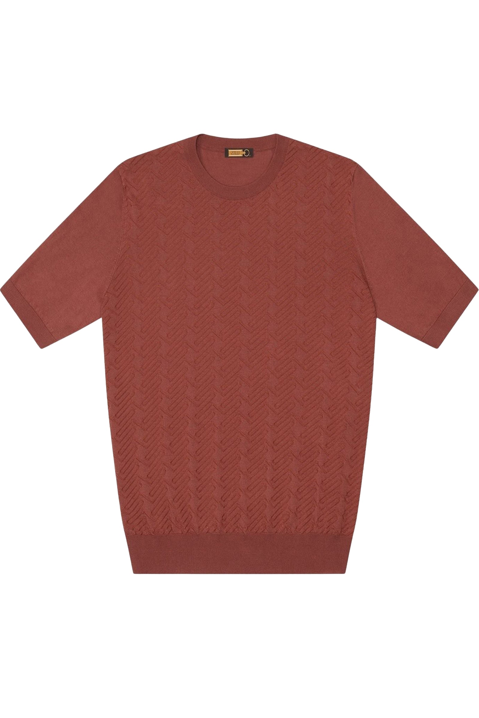 T-shirt à motif géométrique en soie mélangée - Orange