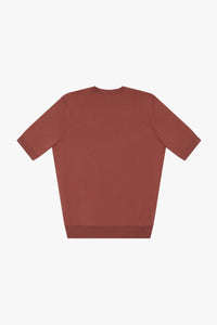 T-shirt à motif géométrique en soie mélangée - Orange