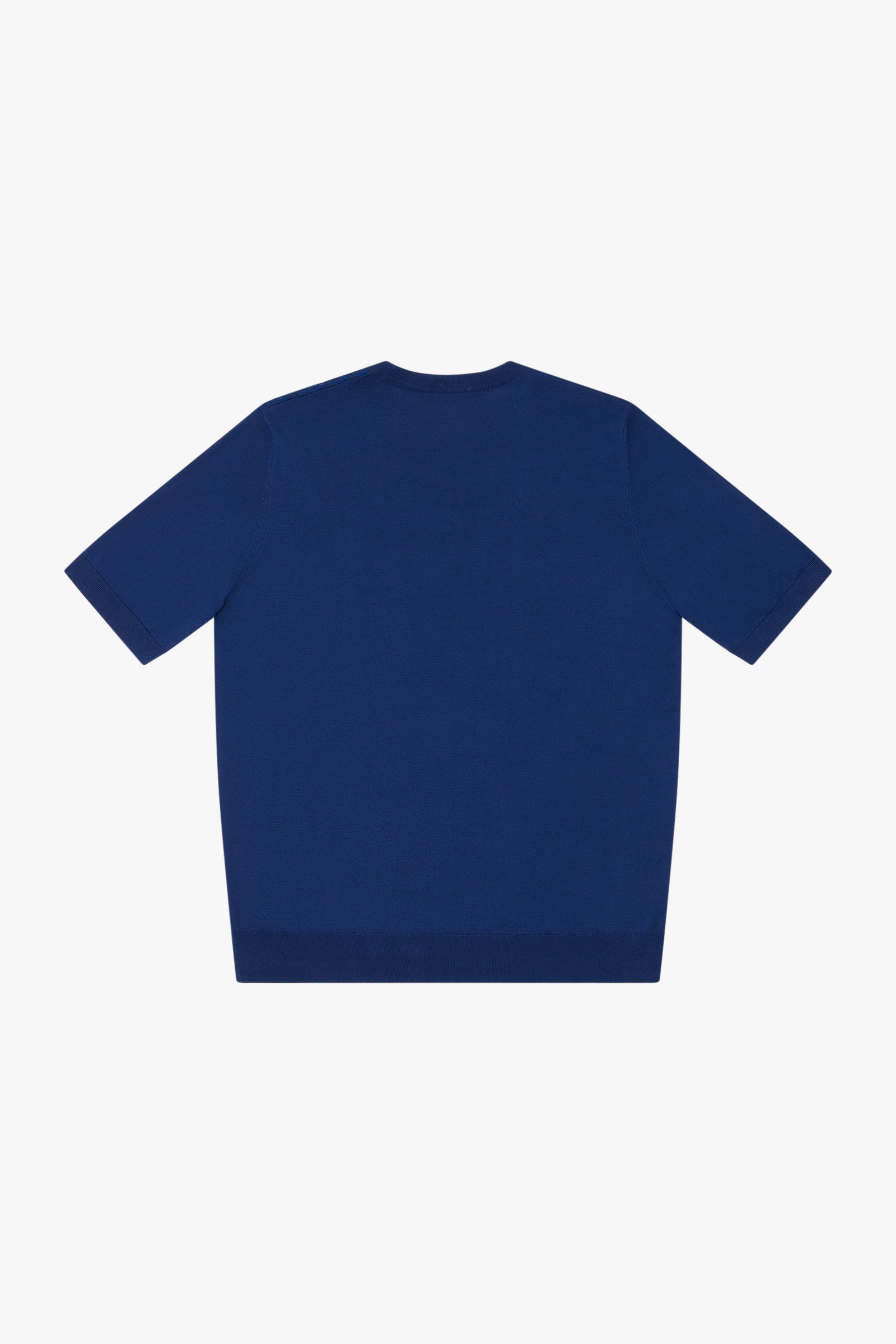 Tricot à motif géométrique en soie mélangée - Bleu
