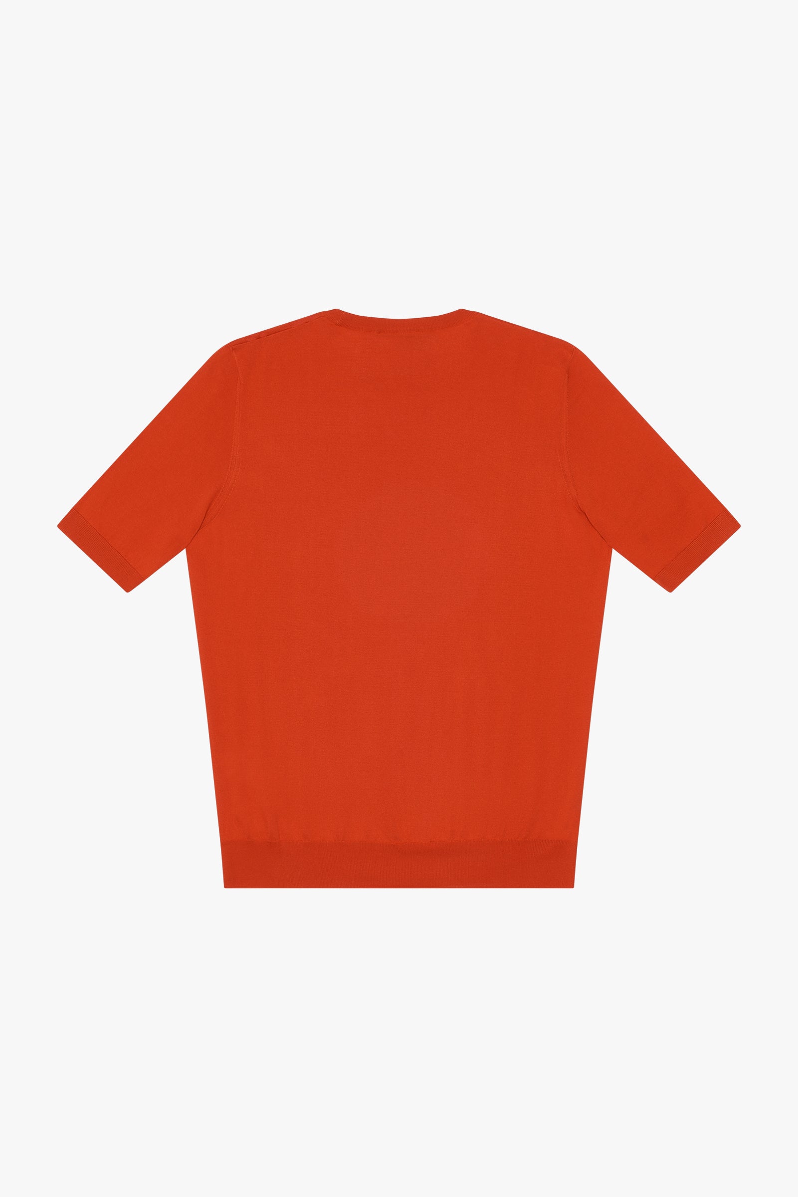 T-shirt à motif maille côtelée en soie - Orange