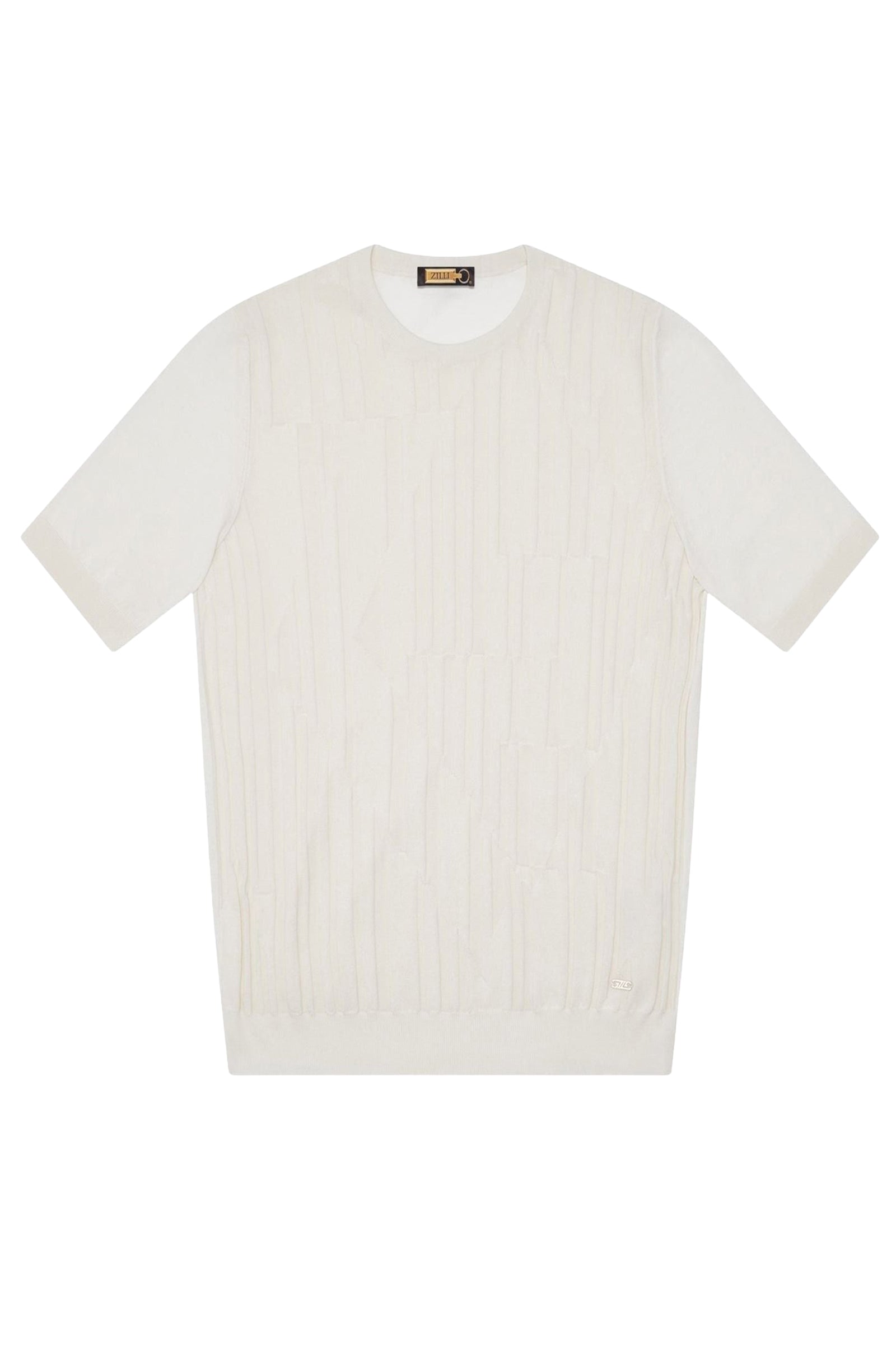 T-shirt à motif texturé en soie - Écru