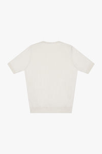 T-shirt à motif texturé en soie - Écru