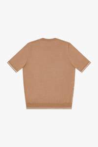 Geometric silk blend jumper - Camel