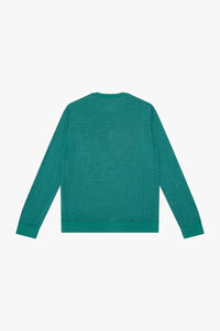 Pull chiné en soie et cachemire - Vert