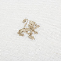 T-shirt à logo brodé en soie - Blanc & Beige