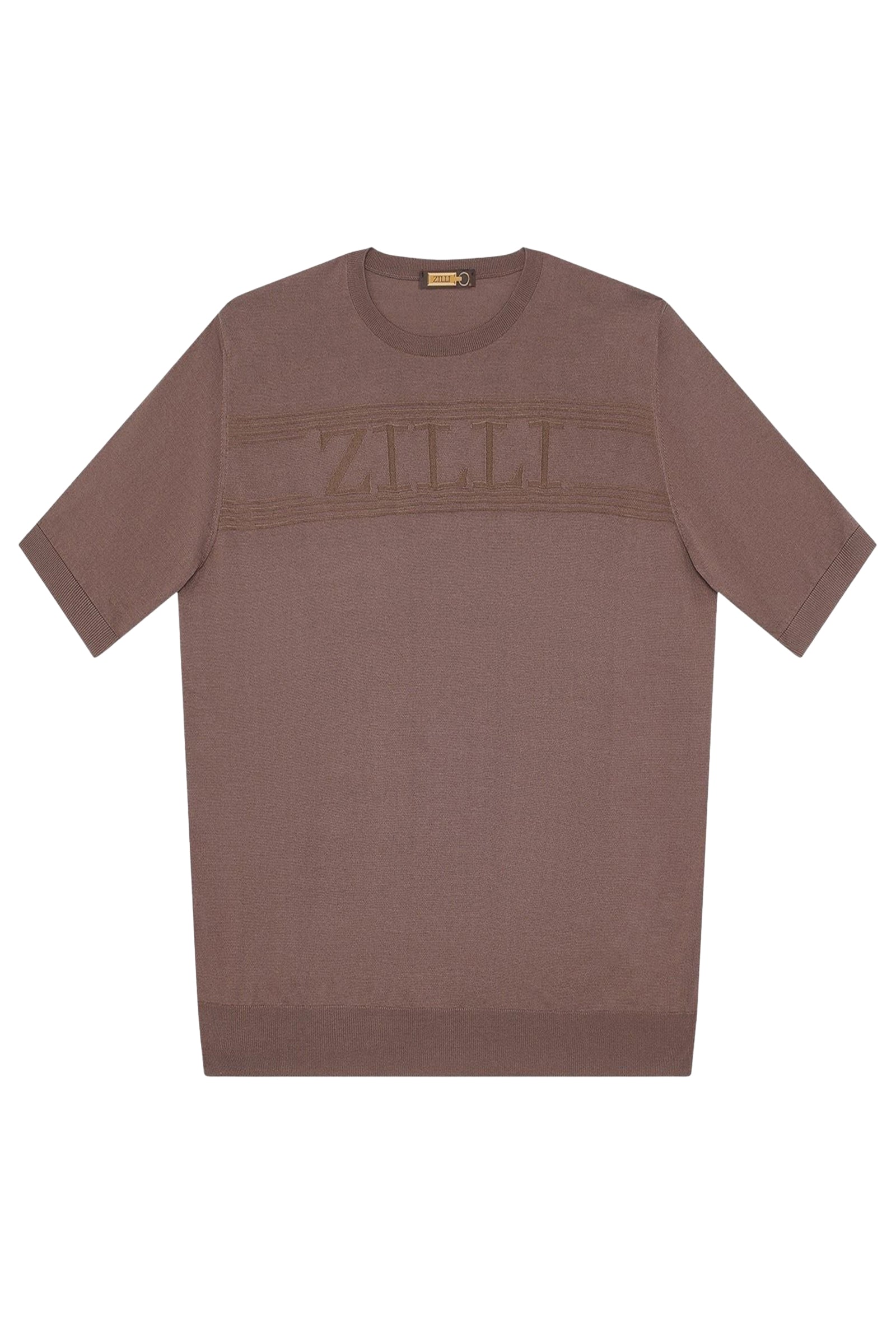T-shirt avec logo en soie - Marron
