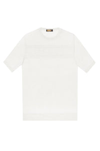 Silk jacquard jumper - White