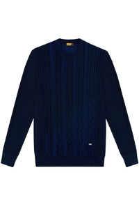 Silk blend textured knit jumper - Blue