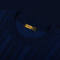 Silk blend textured knit jumper - Blue