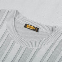 Pull à motifs torsadés et plaque métallique en soie mélangée - Gris