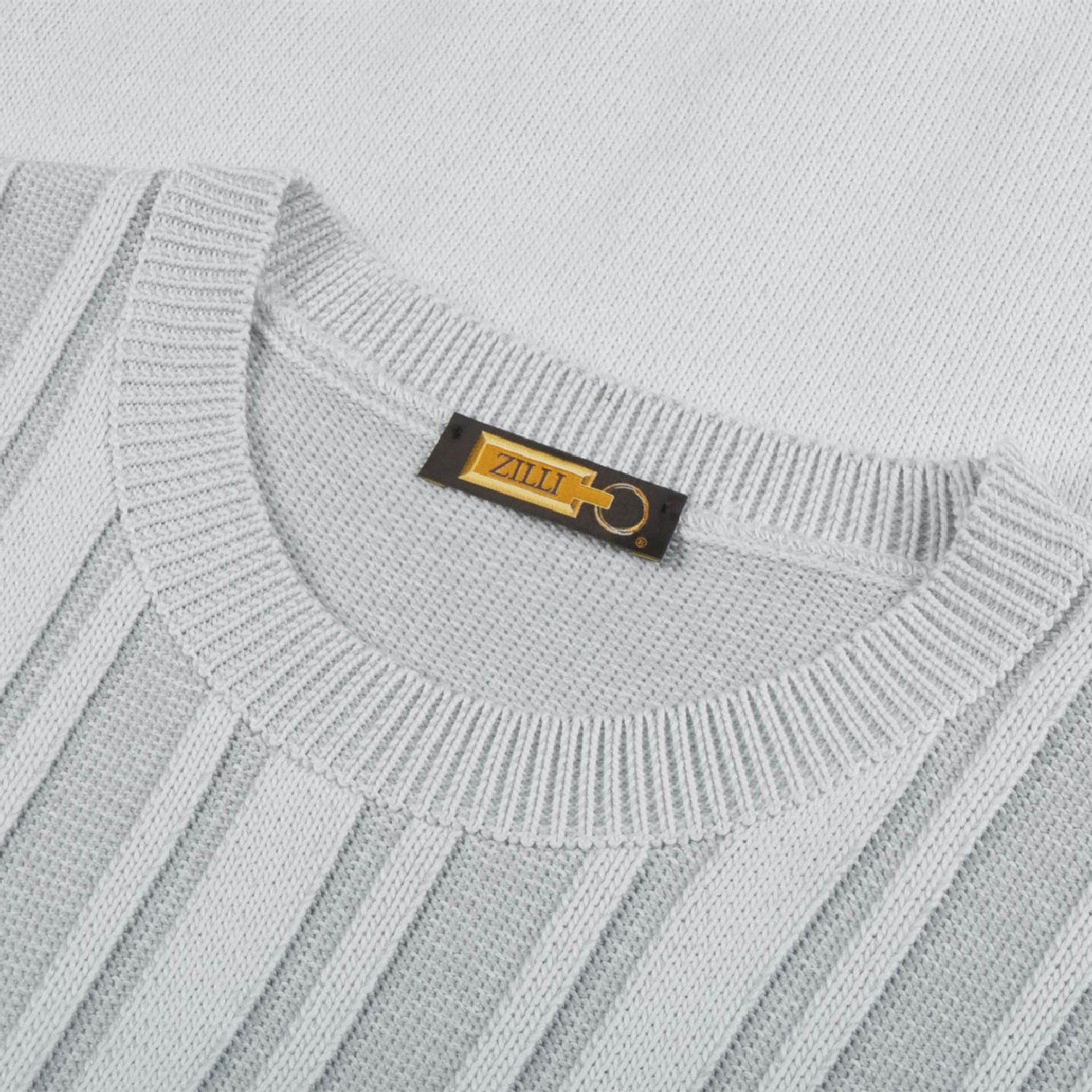 Pull à motifs torsadés et plaque métallique en soie mélangée - Gris