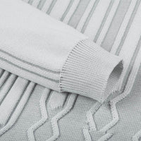 Pull à motifs torsadés et plaque métallique en soie mélangée - Gris