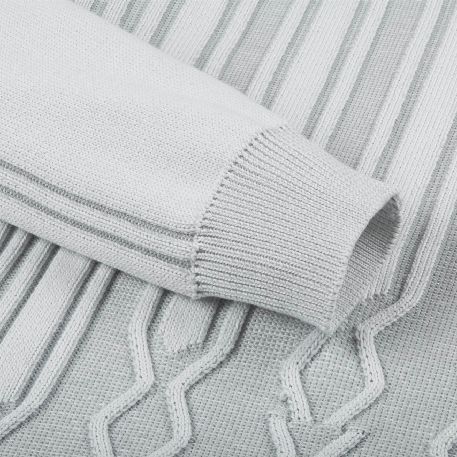 Pull à motifs torsadés et plaque métallique en soie mélangée - Gris