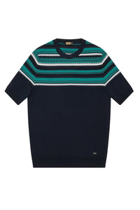 Pull à rayures texturées en soie mélangée - Multicolore