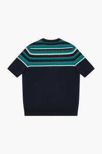 Pull à rayures texturées en soie mélangée - Multicolore