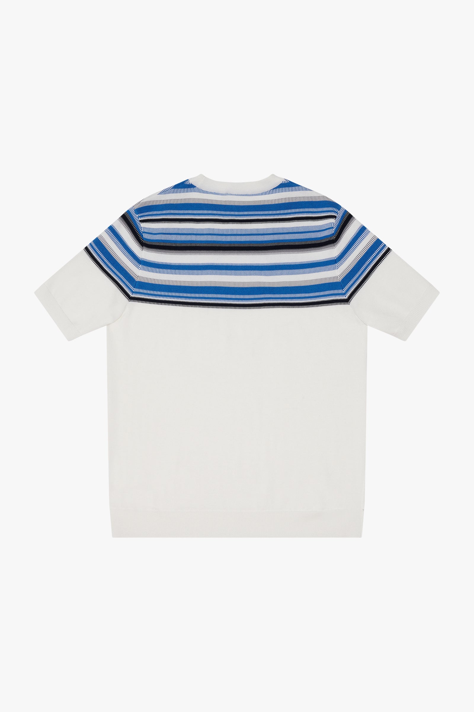 Pull à rayures en soie mélangée - Blanc
