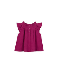 Top Perrine Bébé en coton - Fushia Ouhlala