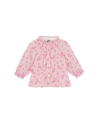Reina Blouse - Striped Bouquet Print