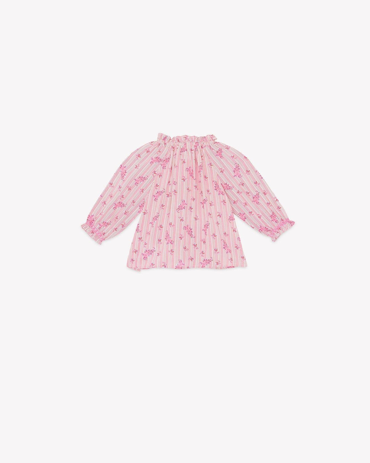 Reina Blouse - Striped Bouquet Print