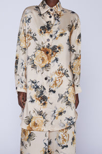 Chemise manches longues avec boutons en soie - Crema Fantasia