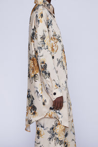 Chemise manches longues avec boutons en soie - Crema Fantasia