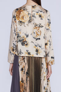 Blouse manches longues en soie - Crema Fantasia