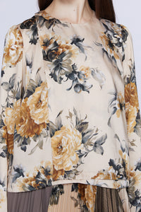Blouse manches longues en soie - Crema Fantasia