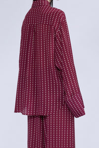 CHEMISE OVERSIZE À POIS AVEC COL POINTU