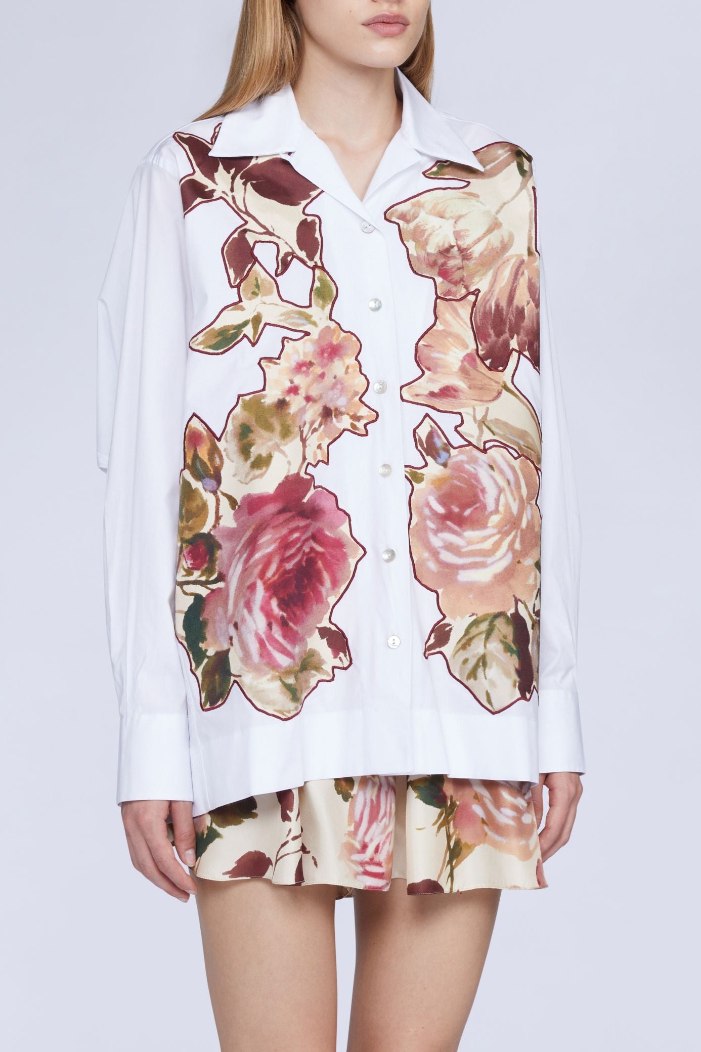 NEW OFFER CHEMISE AVEC EMPIÈCEMENT IMPRIMÉ ROSES