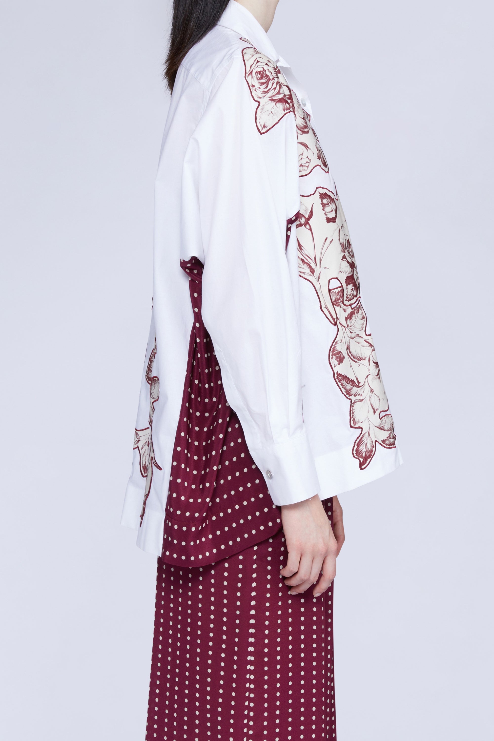 CHEMISE AVEC PANNEAU INSERTION COTON FLEUR