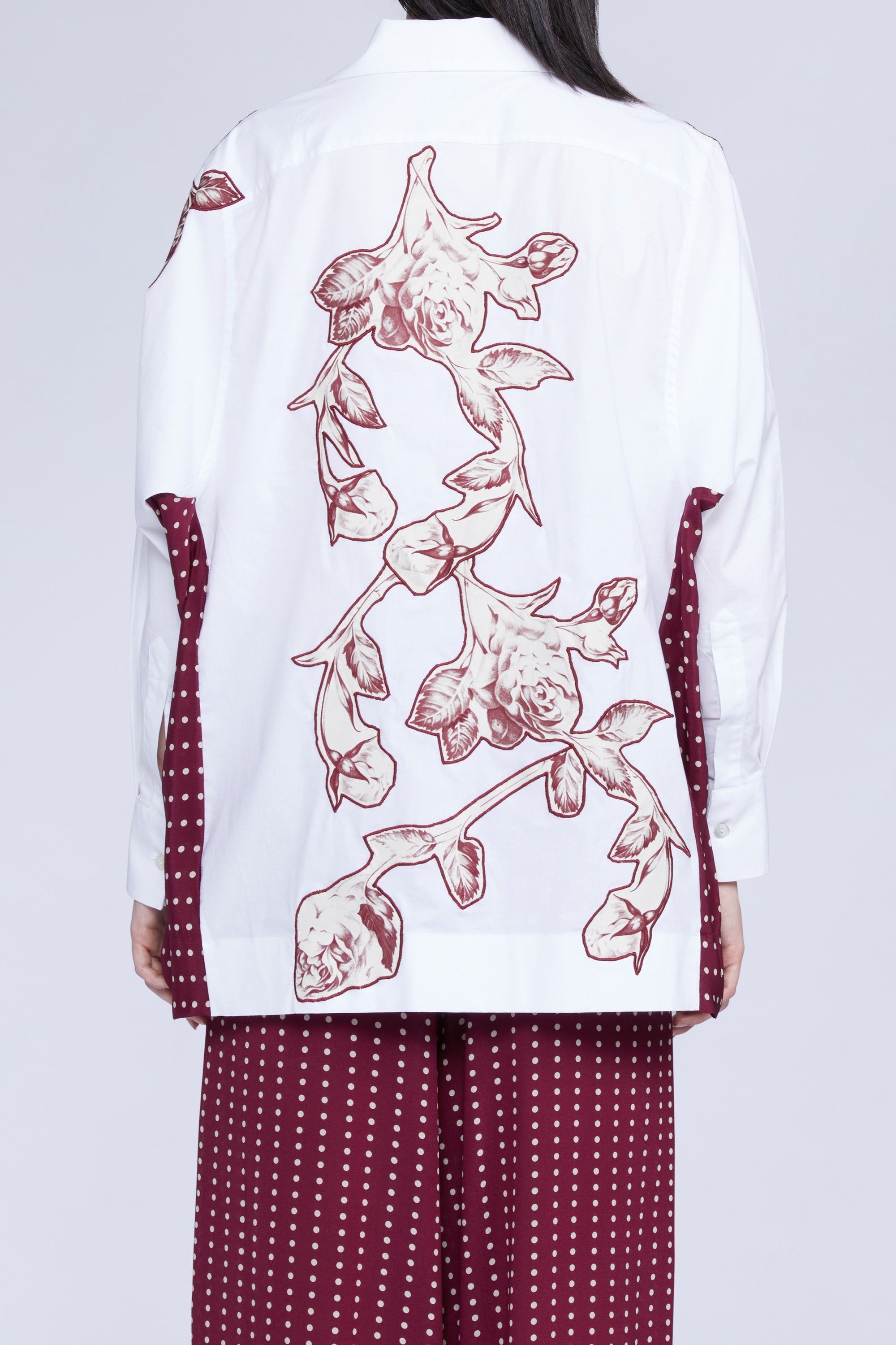 CHEMISE AVEC PANNEAU INSERTION COTON FLEUR