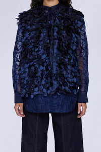 Chemise avec détails plumes - Blu Cangiante