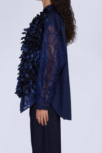 Chemise avec détails plumes - Blu Cangiante