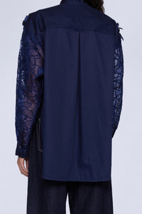 Chemise avec détails plumes - Blu Cangiante