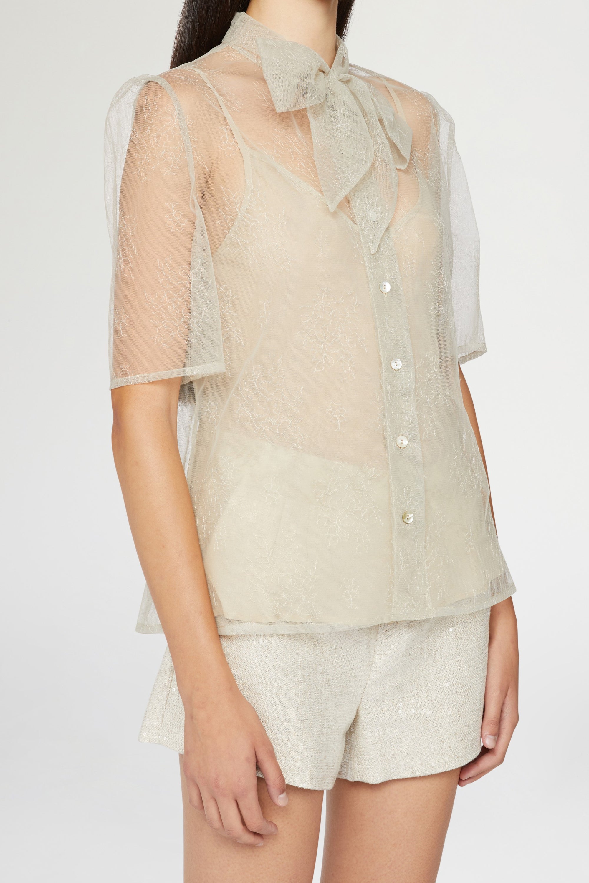 Chemise avec nœud - Grigio Fantasia