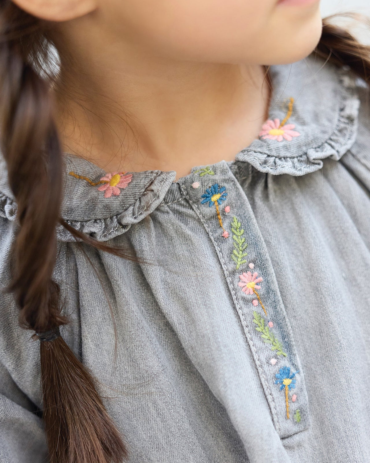 Robe Deb en coton - Chambray Gris