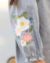 Robe Deb en coton - Chambray Gris