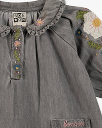 Robe Deb en coton - Chambray Gris
