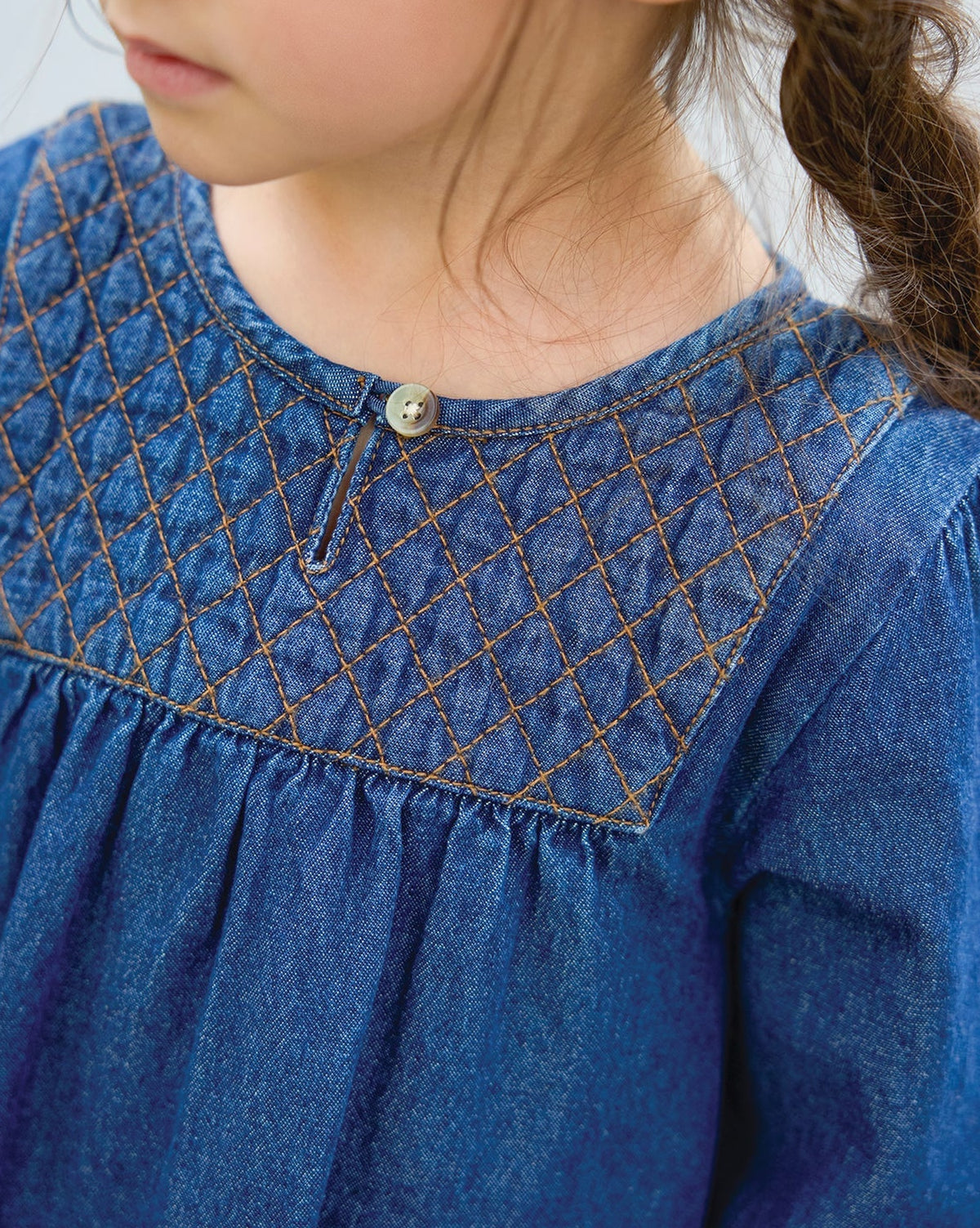 Robe Dragee en coton - Chambray Bleu