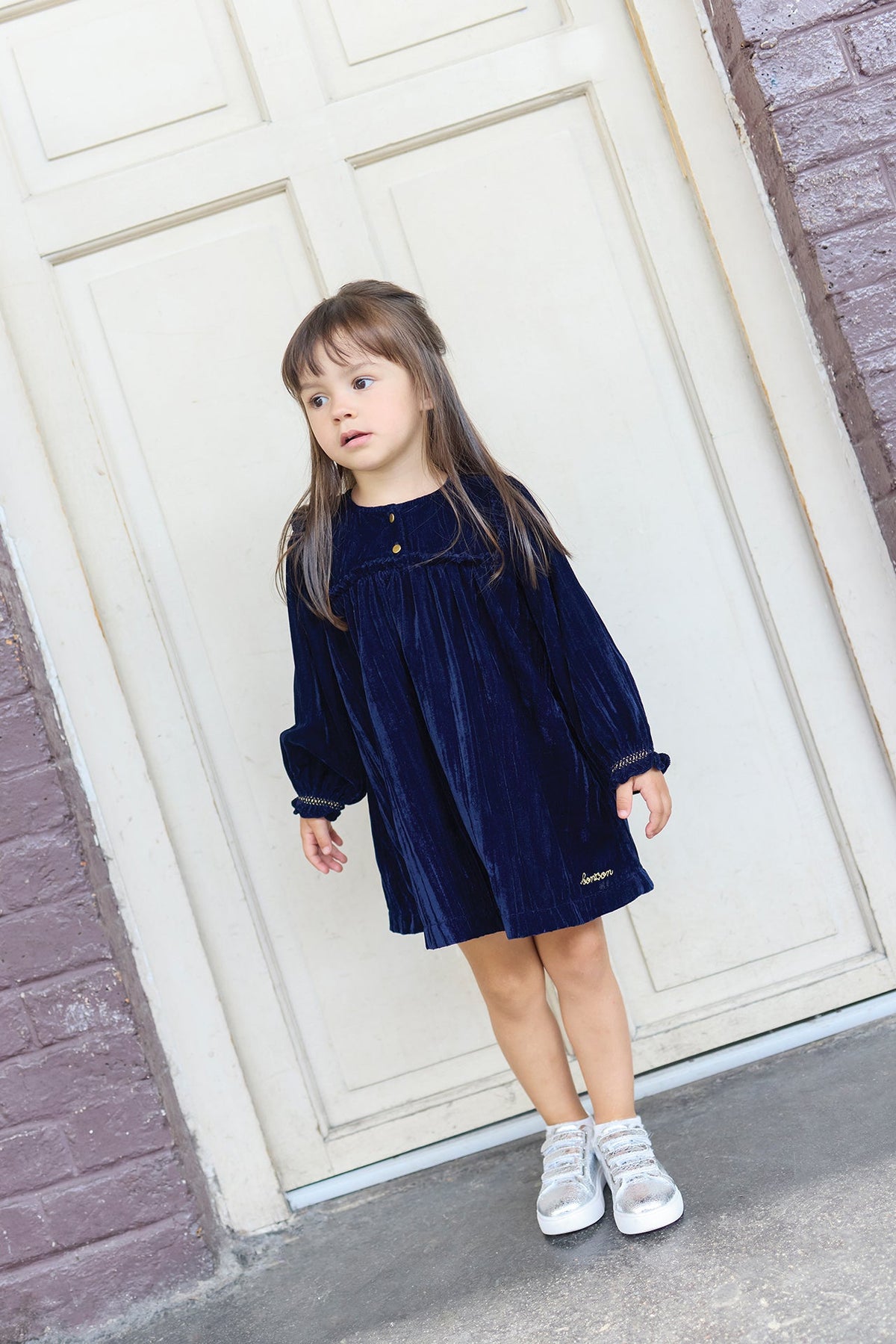NAVY BONTON // Robe Douceur