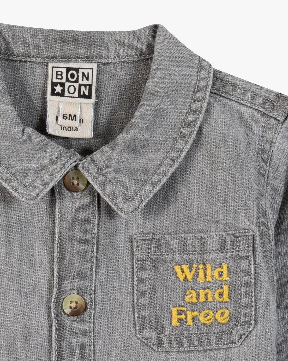 Pan cotton shirt - Grey chambray