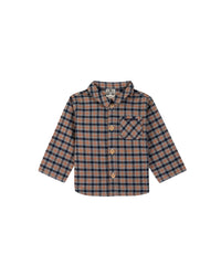 Pan cotton shirt - Grey and orange checked