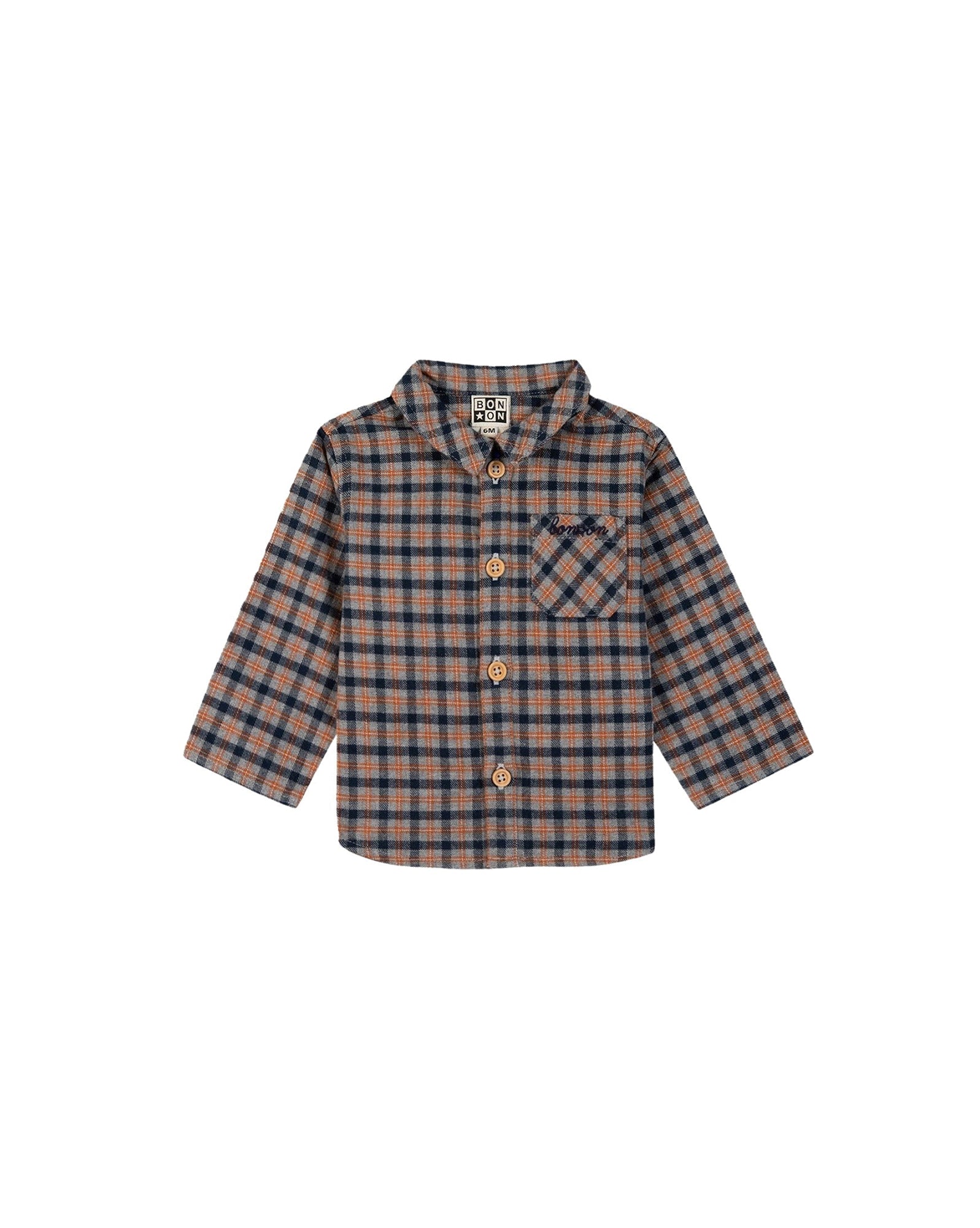 Chemise Pan - Carreau Gris Orange